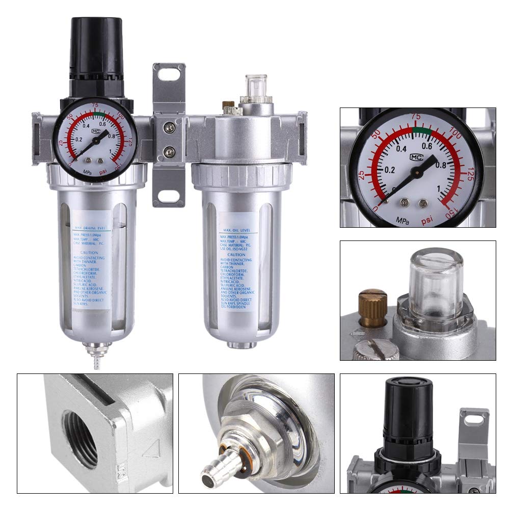 Shanbor Air Pressure Regulator for Compressor - Heavy Duty Plastic Air Flow Control Valve with Gauge for Agriculture, Aquaculture & Industrial Use - Perfect for Hydroponics, Fish Tanks & Pneumatic Tools
