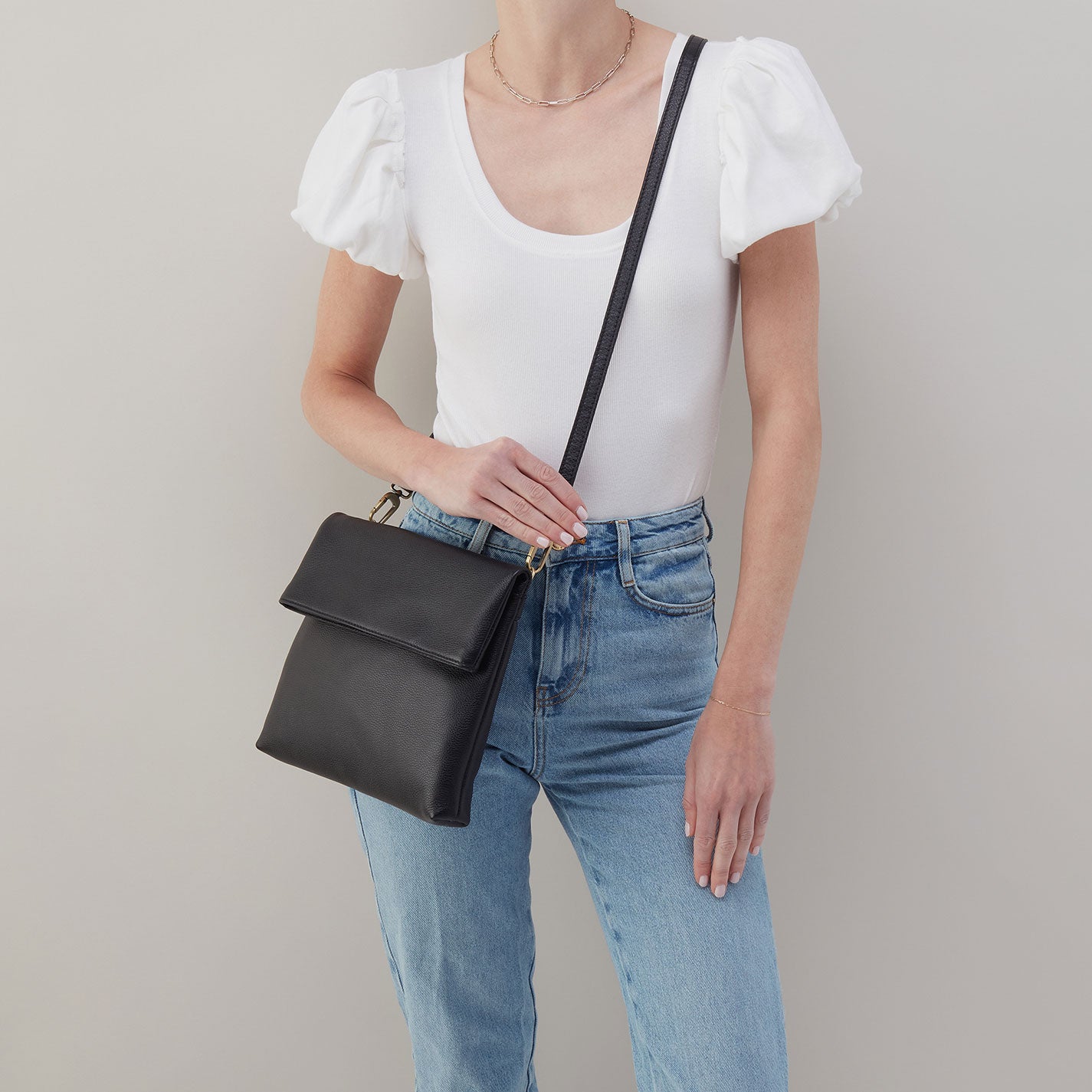 Stylish Pebbled Leather Crossbody Bag for Women - Black - Perfect for Work, Travel & Everyday Use