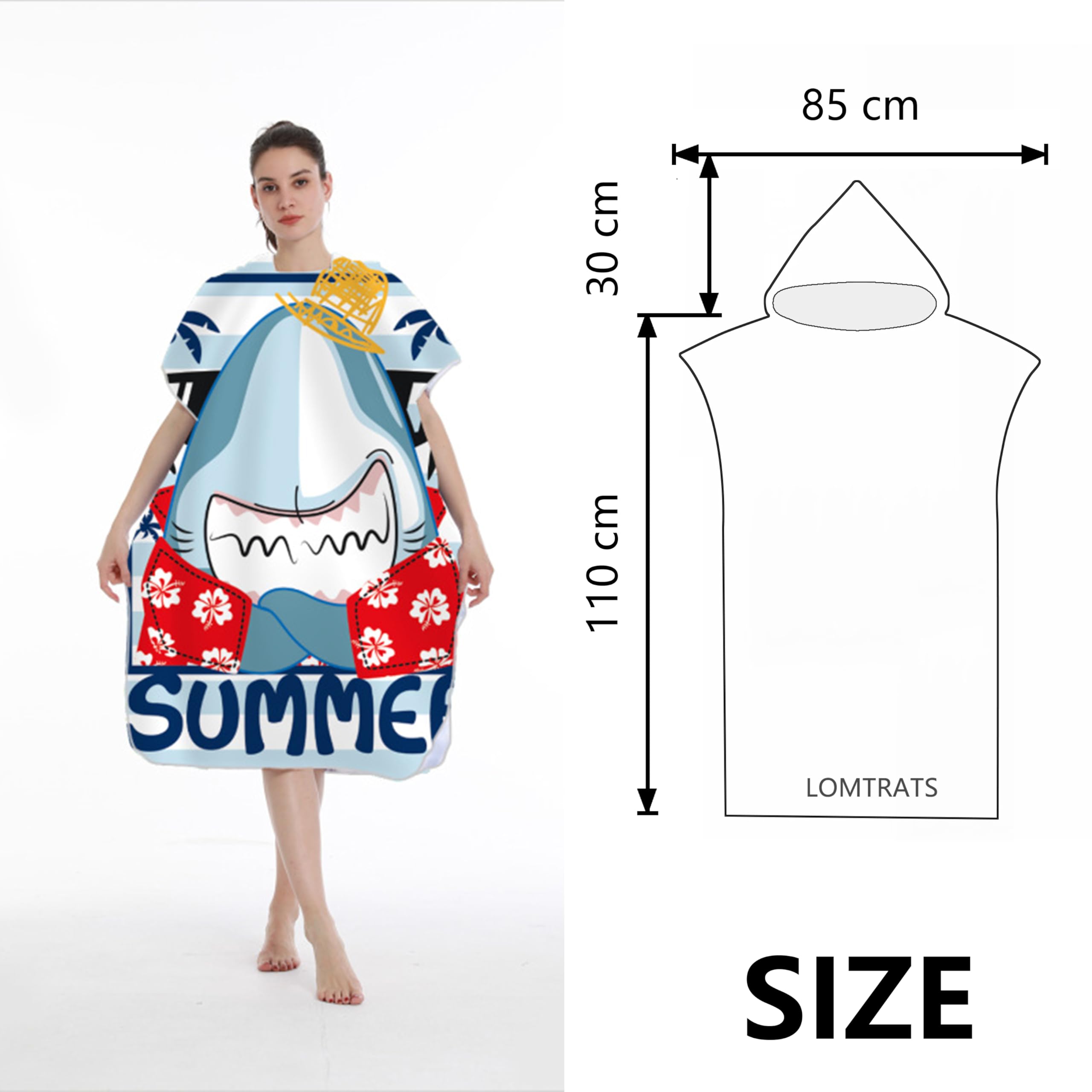 Quick Dry Surf Poncho - Microfiber Changing Towel Robe Hoodie for Men & Women | Swimming, Beach, Surfing, Diving, Hot Springs & Home Use