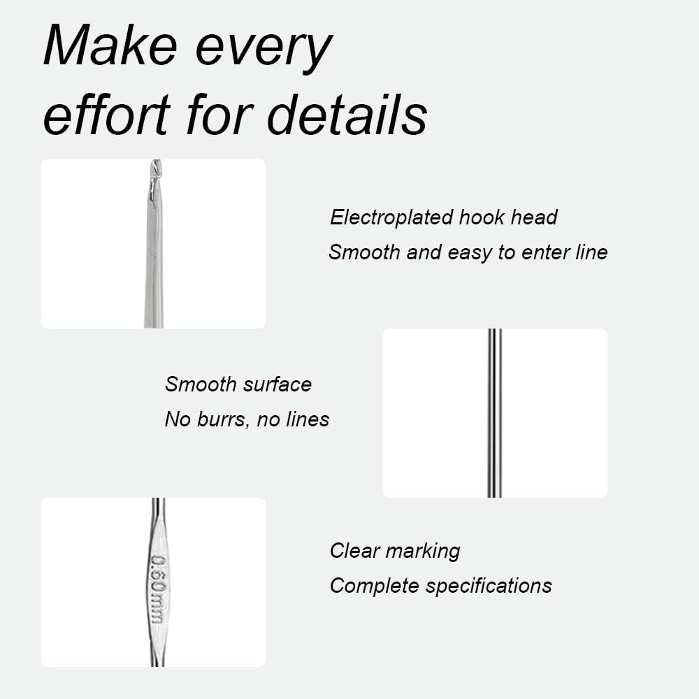 4 Pcs Stainless Steel Crochet Hooks Set - Ergonomic Knitting Needles for Beginners & Professionals | Perfect for Yarn Crafts, DIY Projects & Handmade Gifts