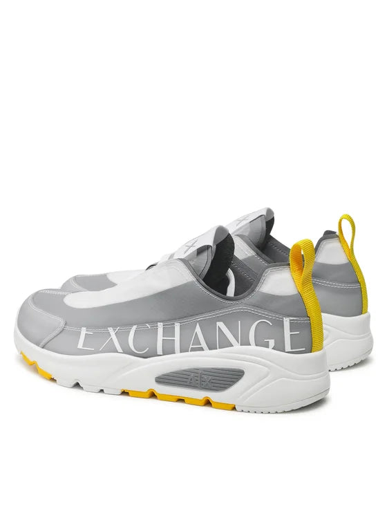 Armani Exchange Grey & Yellow Sneakers for Men - Stylish Casual Shoes for Walking, Running & Everyday Wear