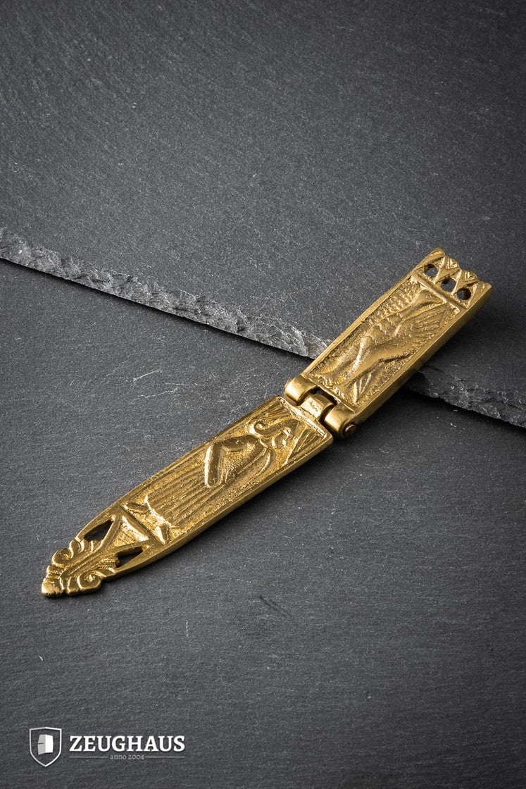 15th Century Strap End - 18mm Brass B Stock - Medieval Costume Accessory for Renaissance Fairs & Historical Reenactments
