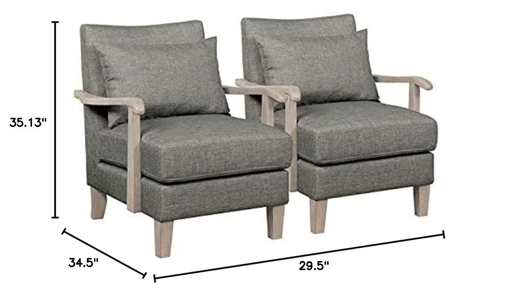 Furniture of America Ciela Gray Faux Leather Accent Chairs (Set of 2) - Modern Living Room Seating for Home Office & Lounge Areas