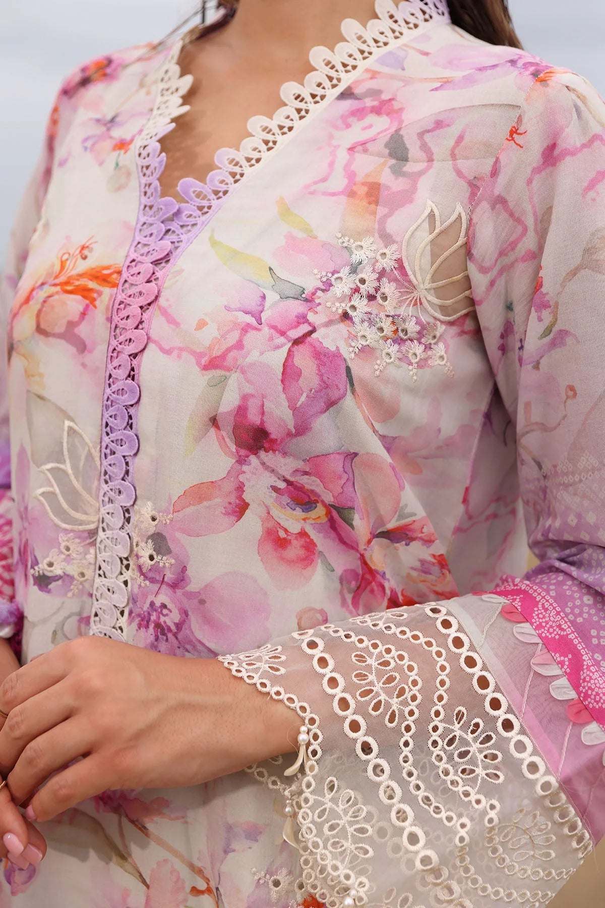 Design 4 Nureh Gardenia Stitched Floral Print Top - Perfect for Spring Outfits & Casual Wear