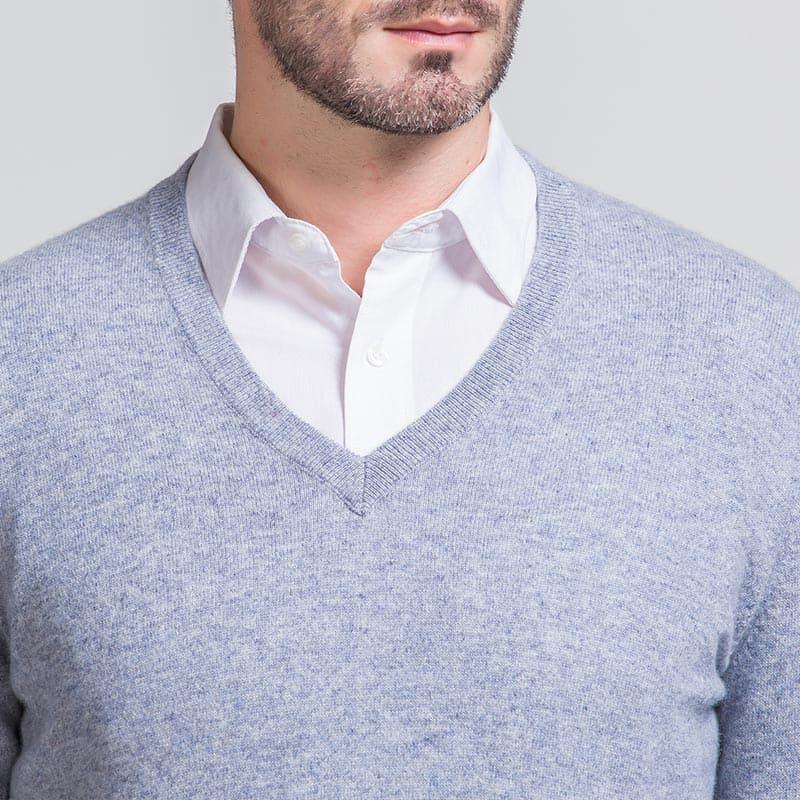 Luxury Men's V-Neck Cashmere Sweater - Soft & Warm Winter Pullover for Business Casual & Date Nights