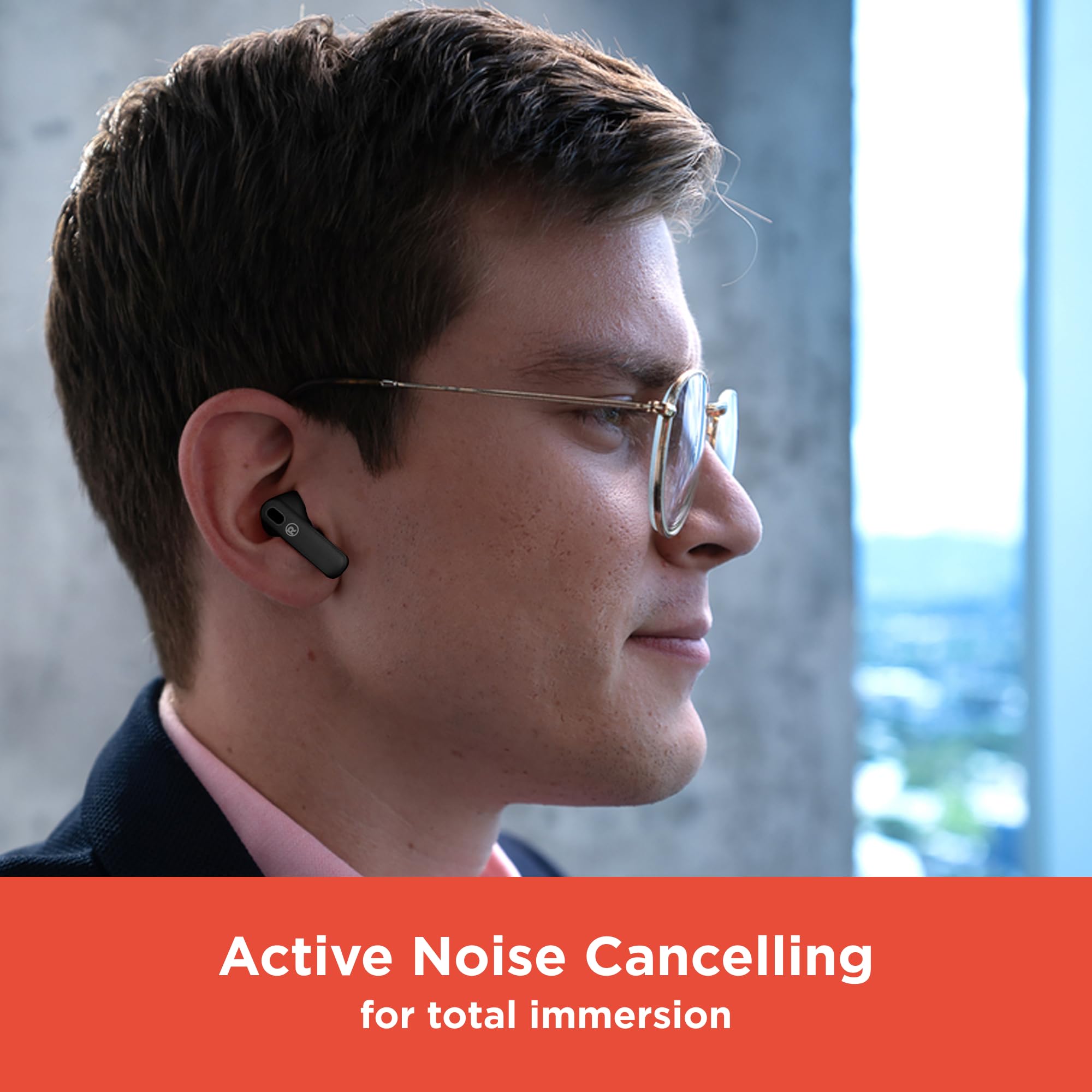 RadioShack Wireless Earbuds with Active Noise Cancelling, IPX5 Water Resistant Bluetooth Earbuds, 400mAh Battery - Perfect for Workouts, Commuting & Travel
