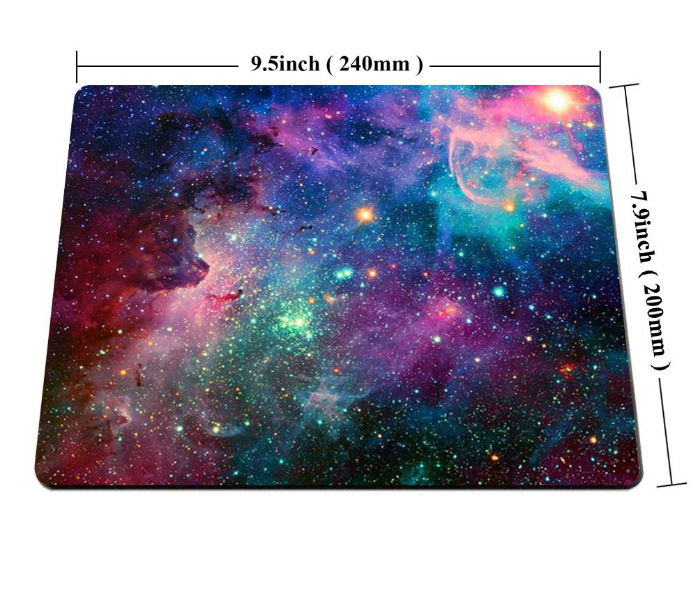Smooffly Galaxy Gaming Mouse Pad - Non-Slip Rubber Base, Customized Rectangle Design for PC & Laptop - Perfect for Office Work, Gaming & Home Use