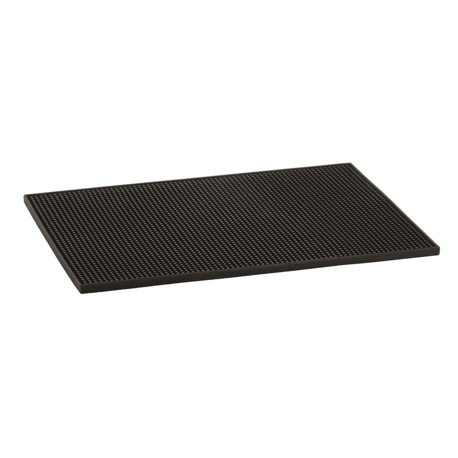TableCraft 18 x 12 Inch Premium Bar Mat - Non-Slip Rubber Drink Coaster for Countertops, Bars & Home Use - Black