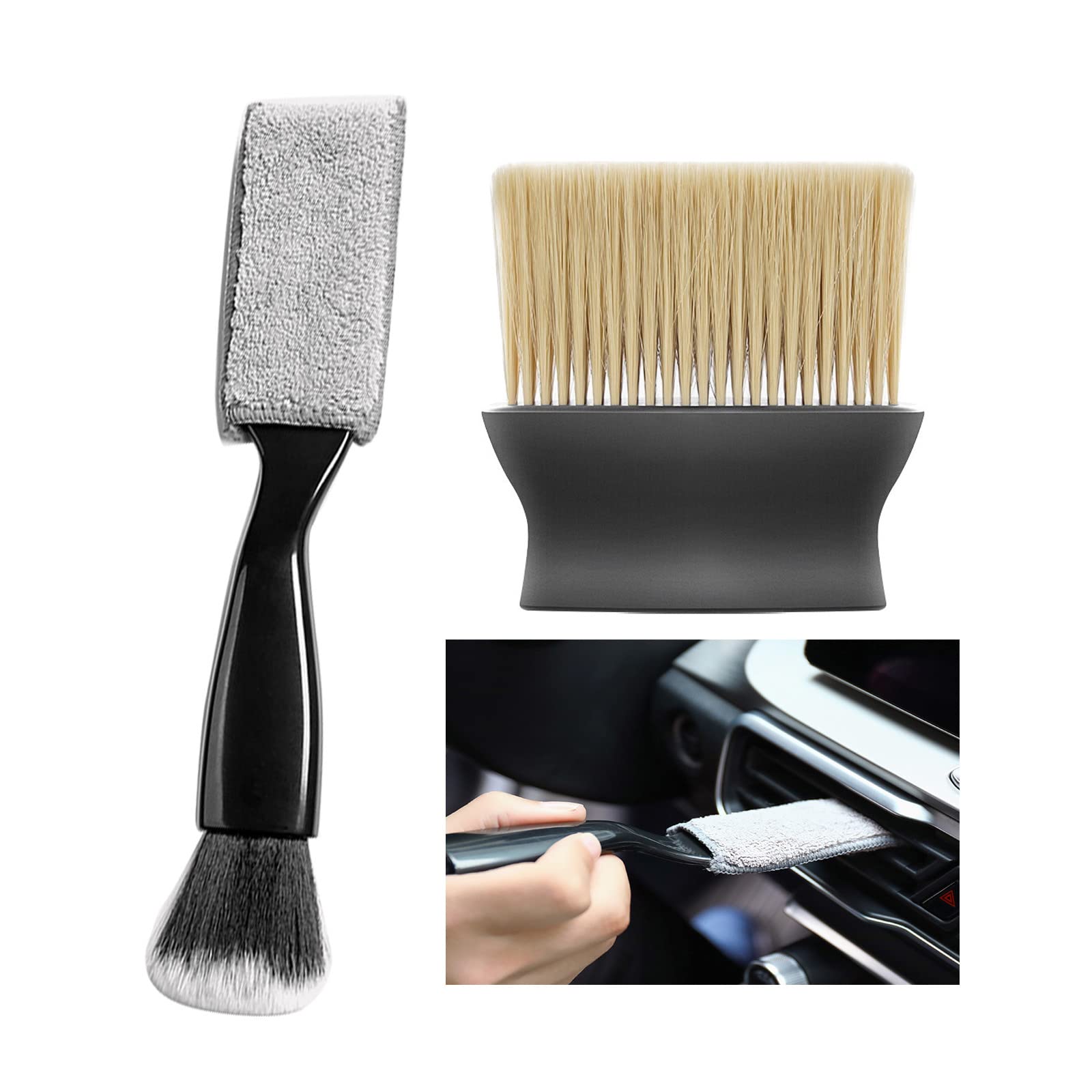 Premium Car Detail Brush Set - Auto Interior Cleaning Tools for Vents, Dash & Seats - Perfect for Car Detailing & Deep Cleaning
