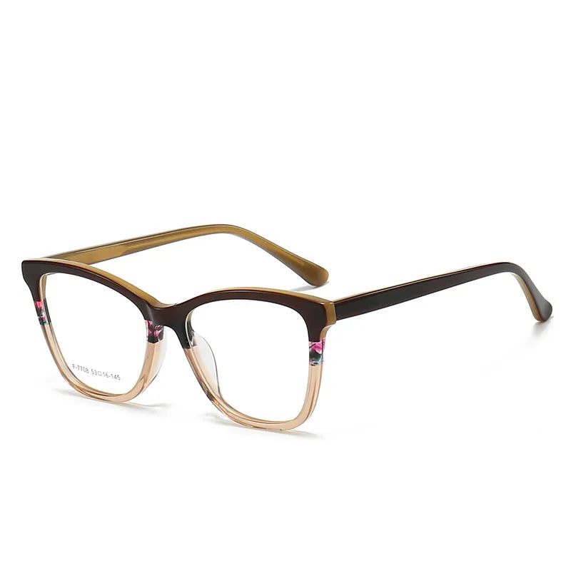 CCspace Unisex Full Rim Square Acetate Eyeglasses 56941 - Stylish & Durable Frame for Men & Women - Perfect for Work, Reading & Fashion Accessories