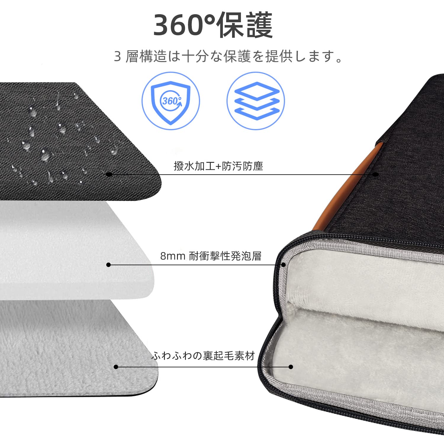 TOWOOZ 13 Inch MacBook Air Carrying Case - Shockproof Waterproof Laptop Sleeve Bag with Handle & Accessory Pocket | Compatible with MacBook Air 13