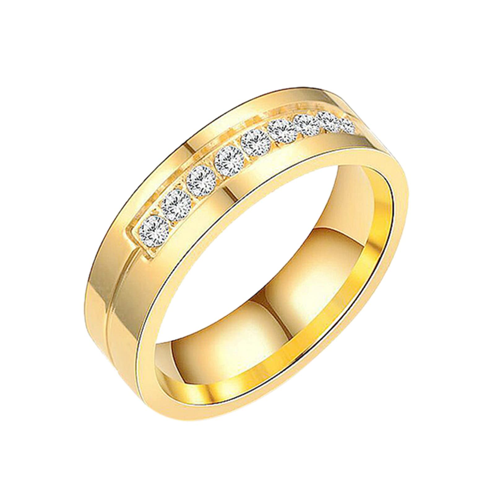 Trendy Stainless Steel Diamond Ring for Women & Men - Perfect Gift for Couples & Friends
