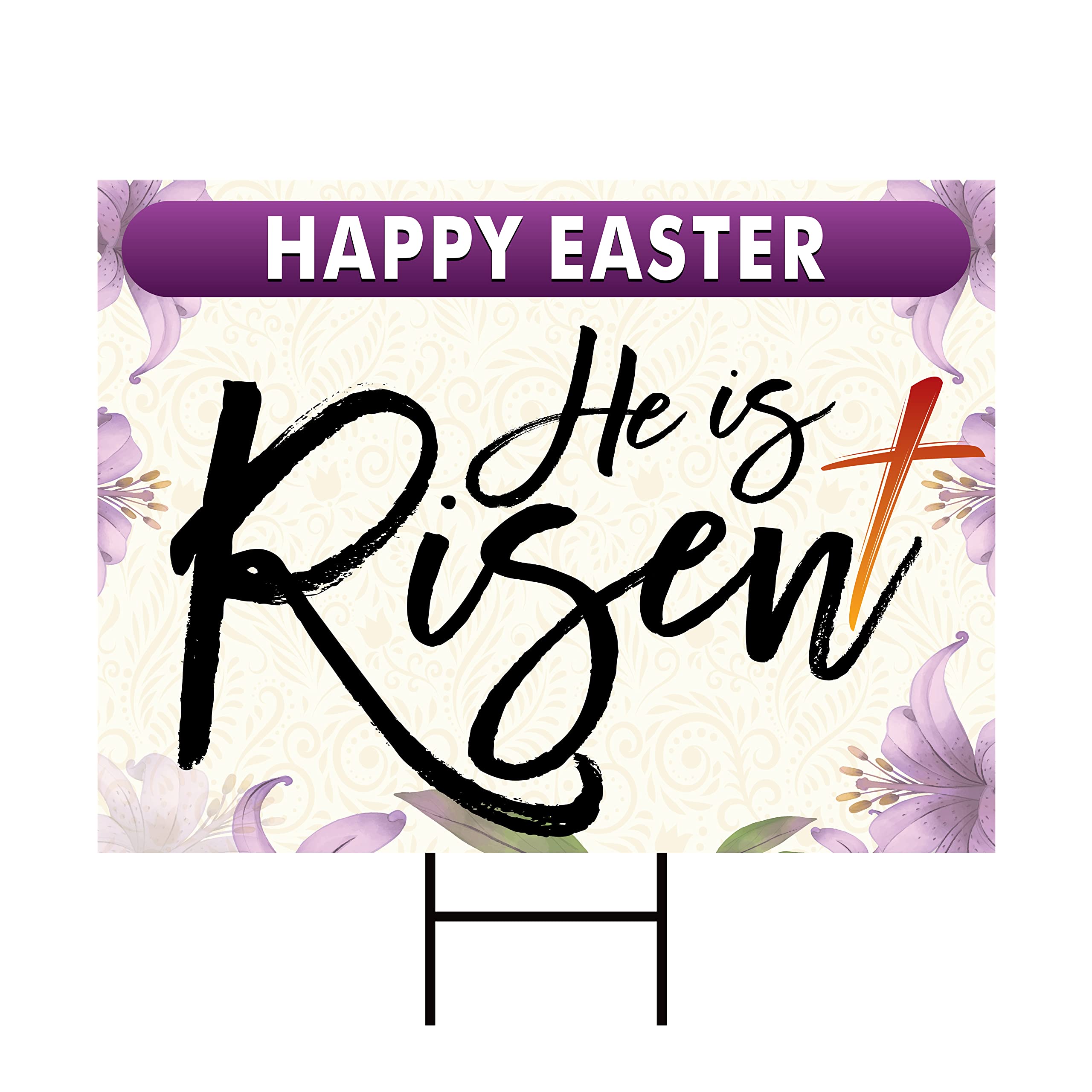 Happy Easter He is Risen Yard Sign - 36