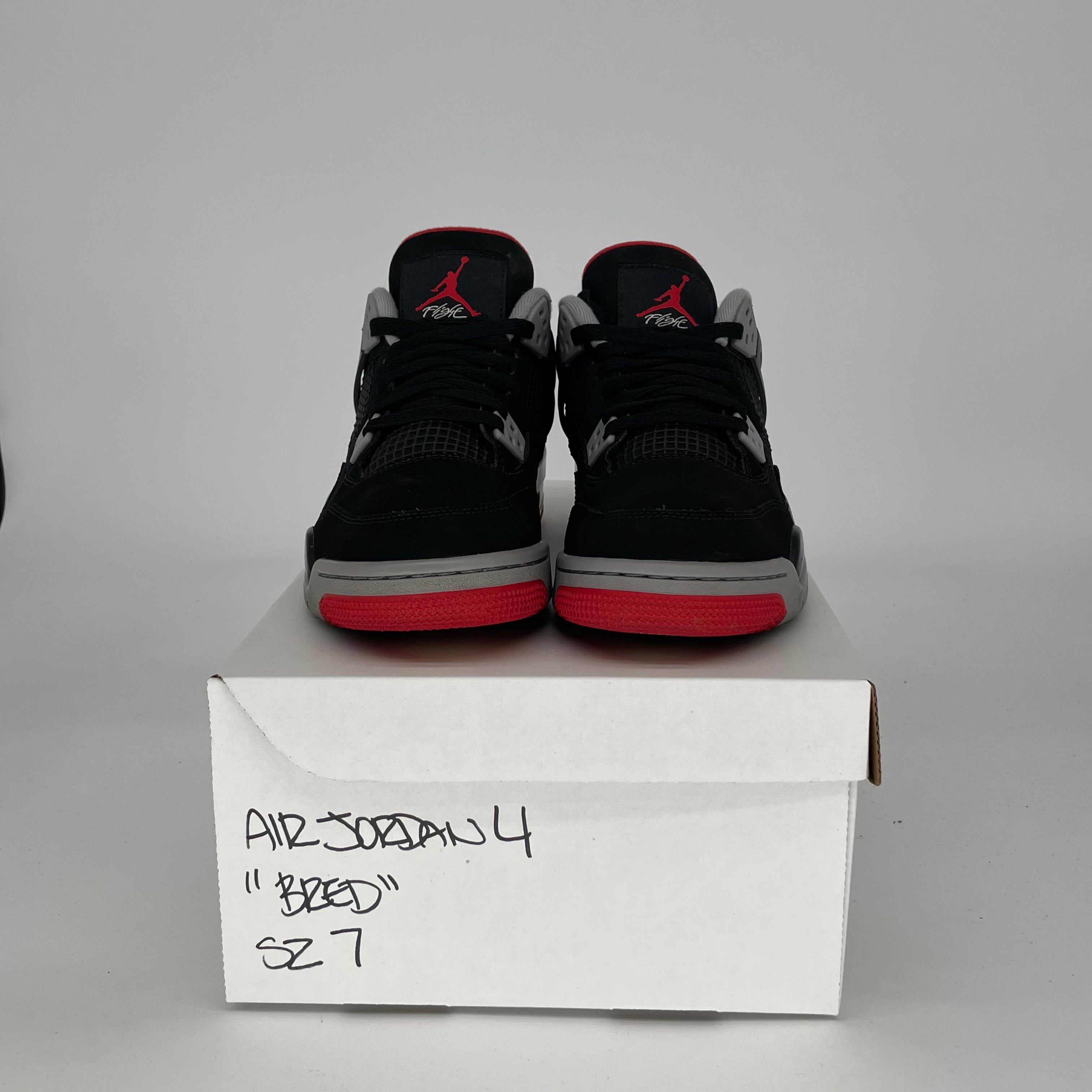 Original Air Jordan 4 Retro 'Bred' Men's/Women's Size 7/8.5W Black/Red 408452-060 - Basketball Shoes for Streetwear & Sneaker Collection