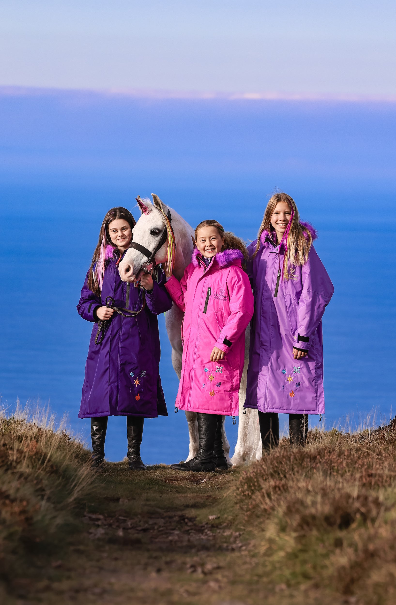 Unicorn Academy Thick Fleece Jacket with Fur Hood - Purple/Violet | Warm Winter Coat for Kids, Girls & Teens | Perfect for School, Outdoor Play & Cold Weather Fashion