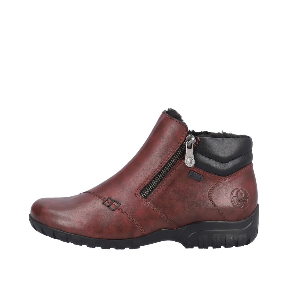 Rieker L4655 Women's Comfortable Loafers in Wine Red - Perfect for Office, Casual Wear & Travel