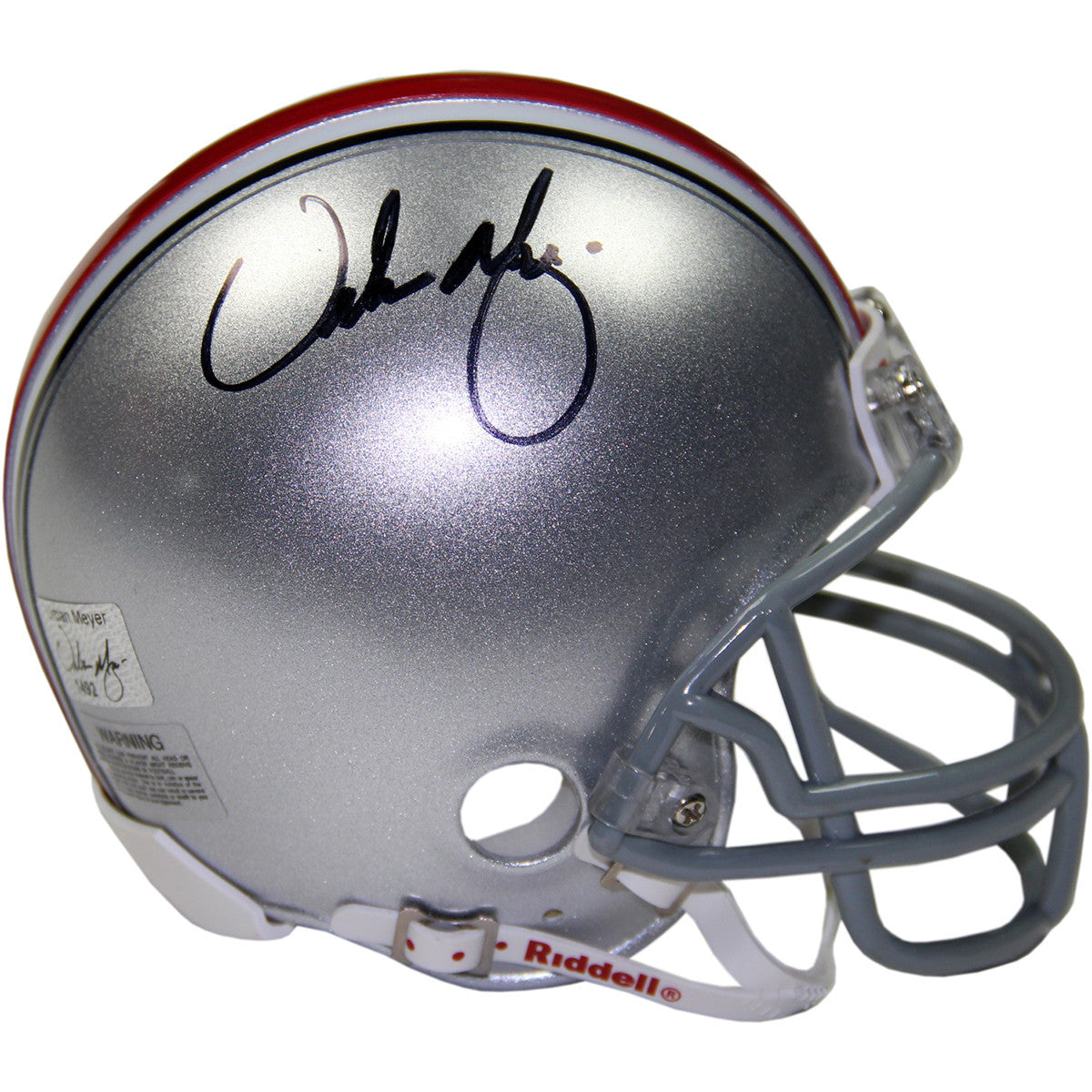Urban Meyer Signed Ohio State Buckeyes Mini Helmet - Authentic Autographed Collectible - Perfect for Football Fans, Sports Memorabilia Collections, and Man Cave Decor