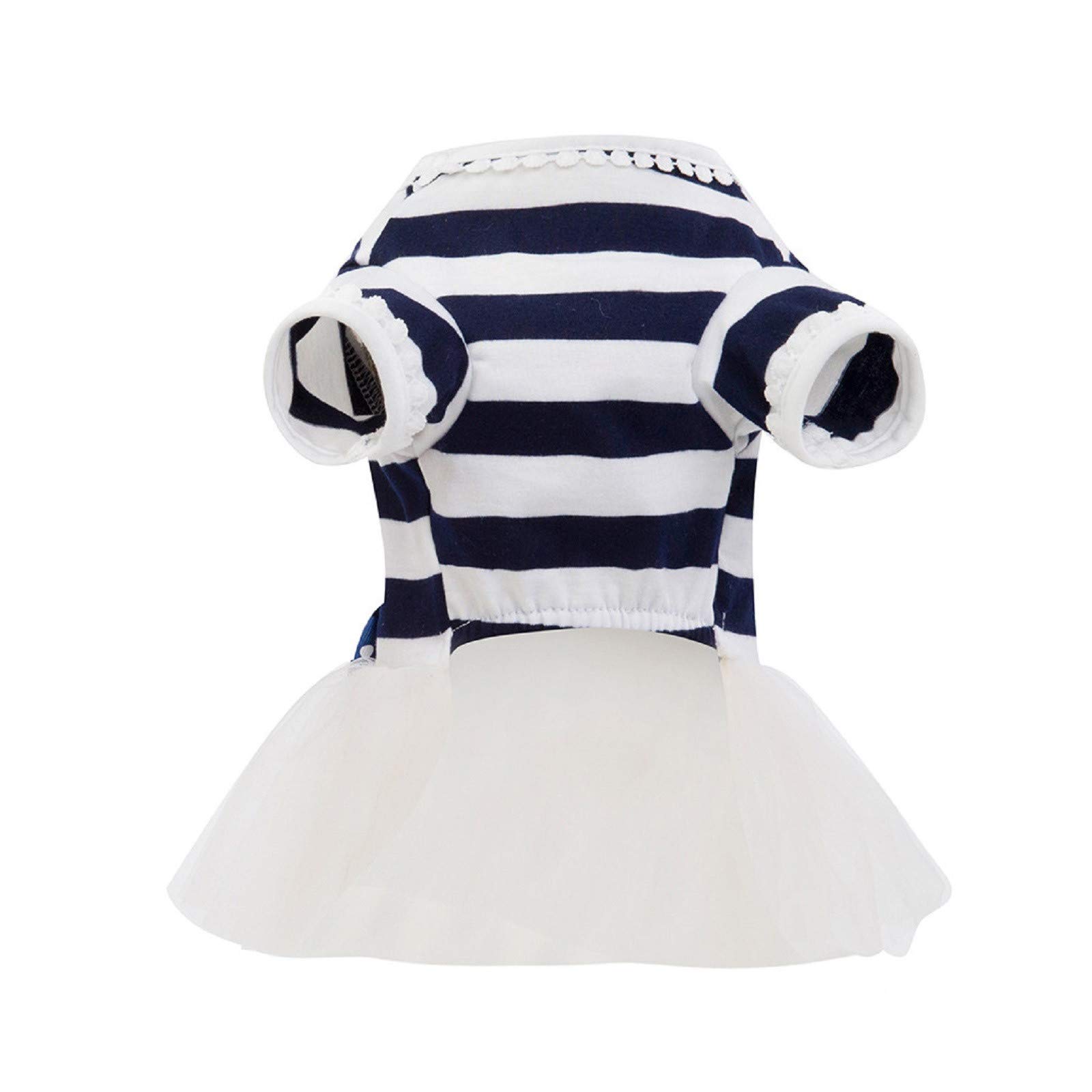 Cute Striped Mesh Puppy & Cat Princess Dresses - Blue XS Pet Clothes for Small Dogs & Cats | Perfect for Parties, Photos & Special Occasions