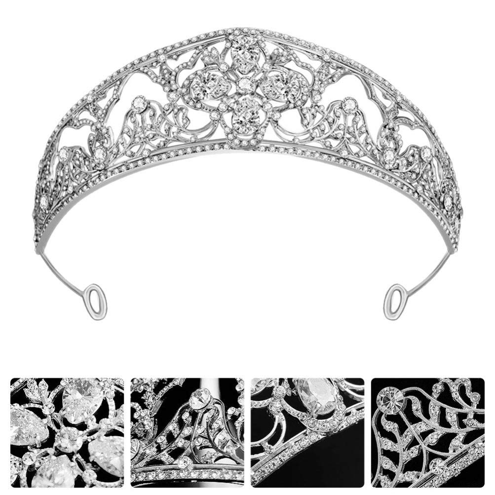 Luxury Bridal Crown Tiara Headband - Rhinestone Wedding Hair Jewelry for Brides, Princess Party, Girls' Events | Shiny Headdress with Alloy Accessories | Perfect for Weddings, Prom, Pageants, and Special Occasions