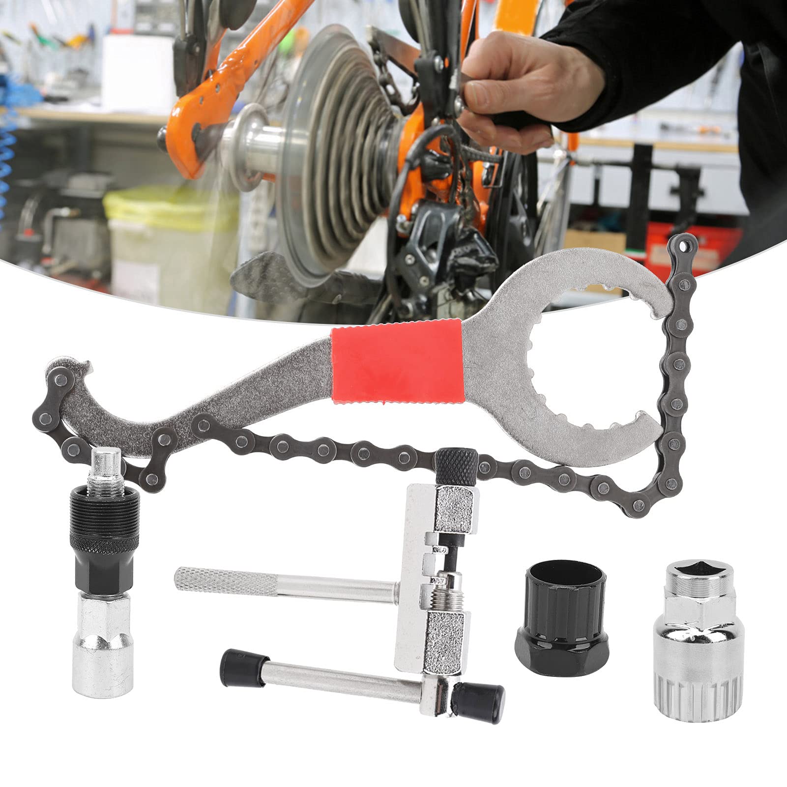 Professional Bike Crank Puller & Bottom Bracket Remover Tool Kit - Heavy Duty Bicycle Chain Cutter Wrench & Flywheel Repair Tool for Mechanics - Perfect for Mountain, Road & BMX Bike Maintenance & DIY Repairs