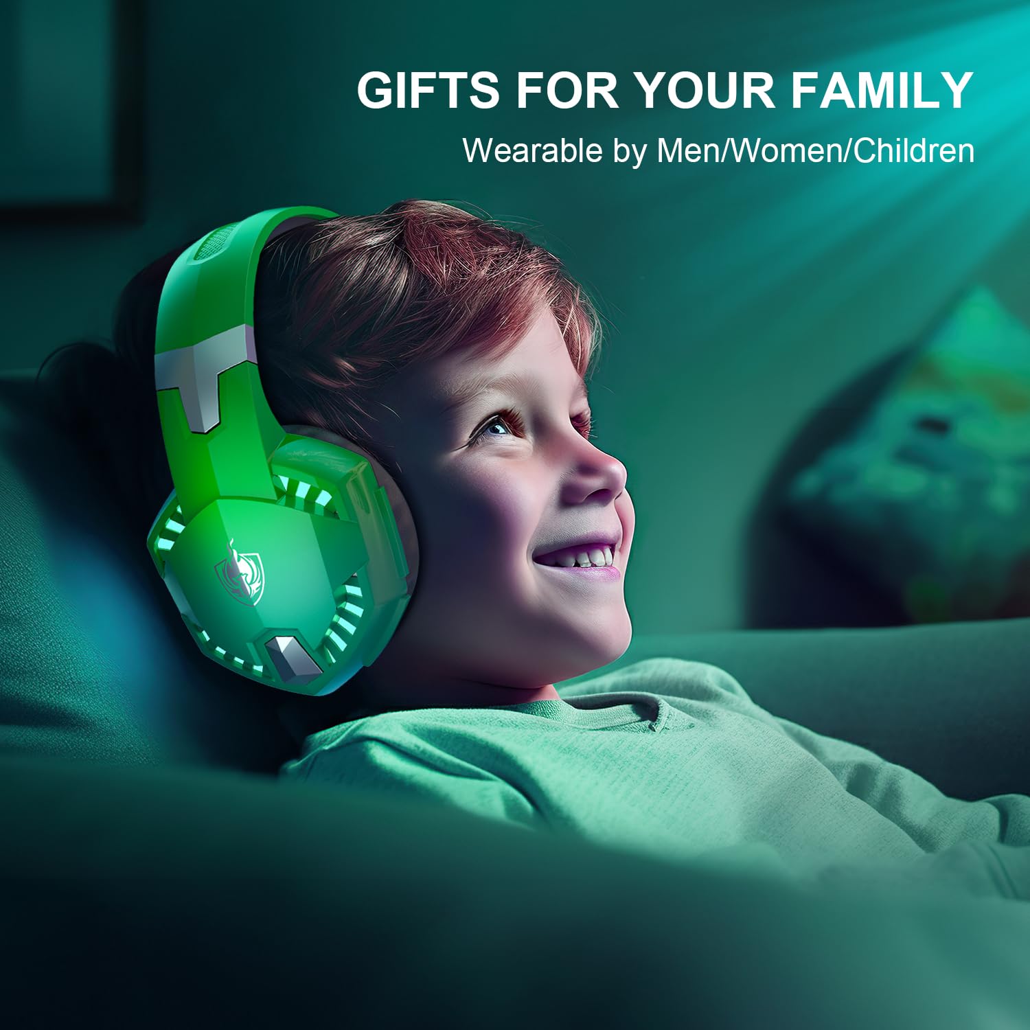 PHOINIKAS Gaming Headset with Noise Cancelling Mic - Compatible with PC, PS4, PS5, Nintendo Switch - Dazzle Green Stereo Headphones for Immersive Gaming & Online Chat