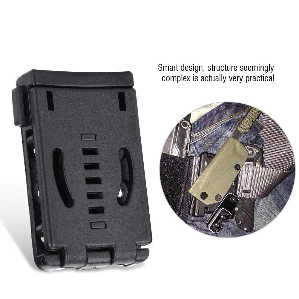 Tactical Knife Belt Clip - Universal Knife Holster & Sheath for Camping, Hunting, Outdoor Utility - Secure Belt Buckle Clip for Knives, Tools & Magazines