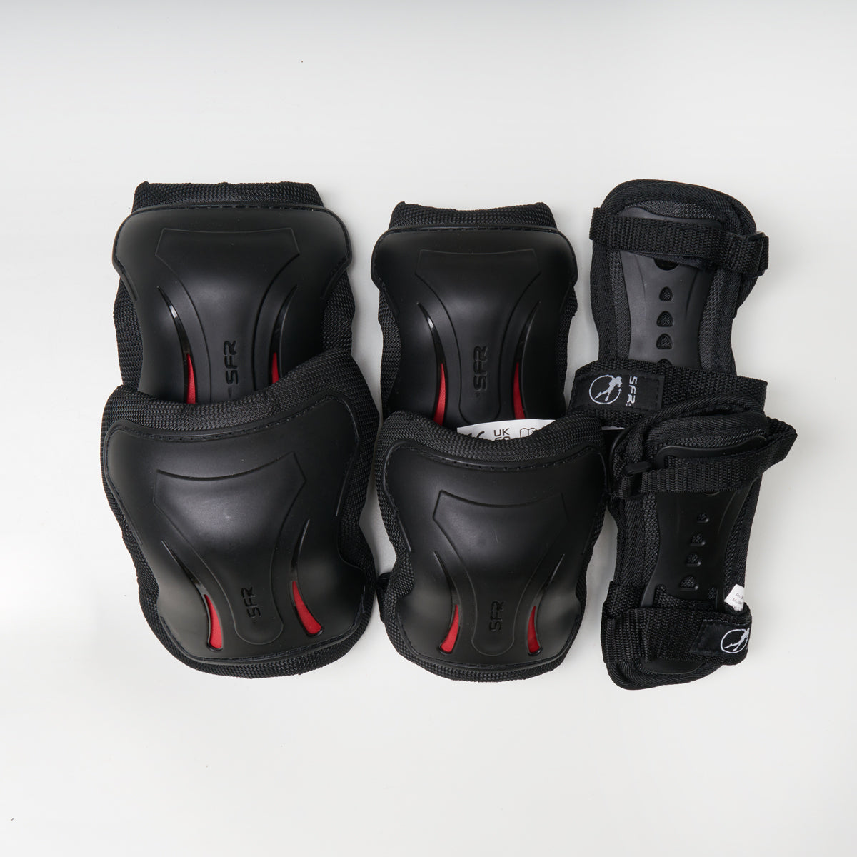 SFR Essentials Kids Triple Pad Set - Black | Comfortable & Durable for School, Sports & Playtime
