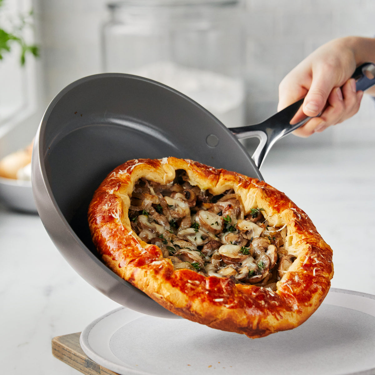 GP5 Colors Ceramic Nonstick 9.5 & 11 Inch Fry Pan Set with Mirror Handles | Cocoa Brown | Eco-Friendly Cookware for Healthy Cooking | Perfect for Sauteing, Frying & Everyday Meals