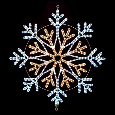 36 Inch Cool White & Warm White LED Rope Light with Snowflake Design - Perfect for Christmas Decorations, Winter Weddings, and Indoor/Outdoor Party Lighting
