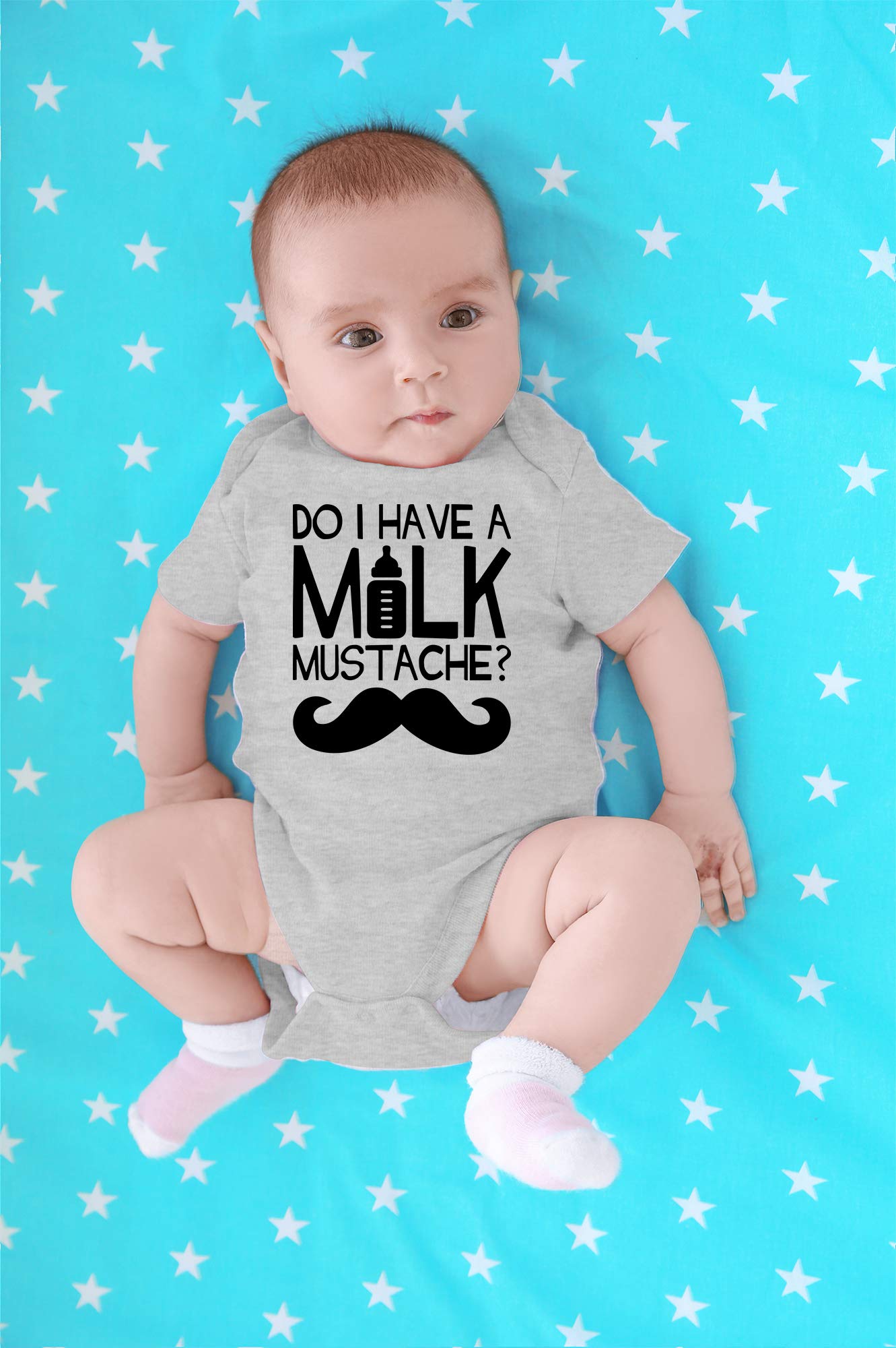 CBTwear Funny 'Do I Have a Milk Mustache?' Baby Bodysuit - Cute Newborn Outfits for Boys & Girls - Perfect for Photo Shoots, First Birthdays & Playdates