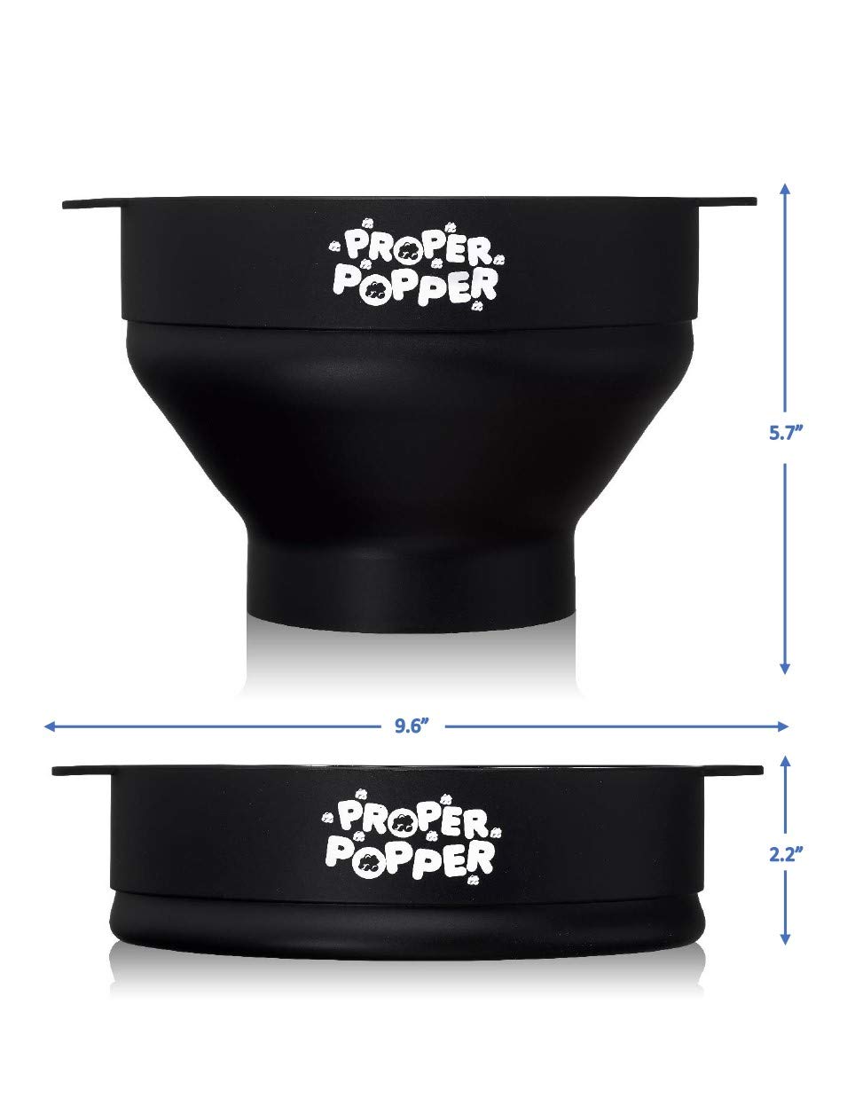Original Silicone Microwave Popcorn Popper - BPA Free, Collapsible & Dishwasher Safe Popcorn Maker Bowl (Black) - Perfect for Movie Nights, Snack Time & Family Gatherings