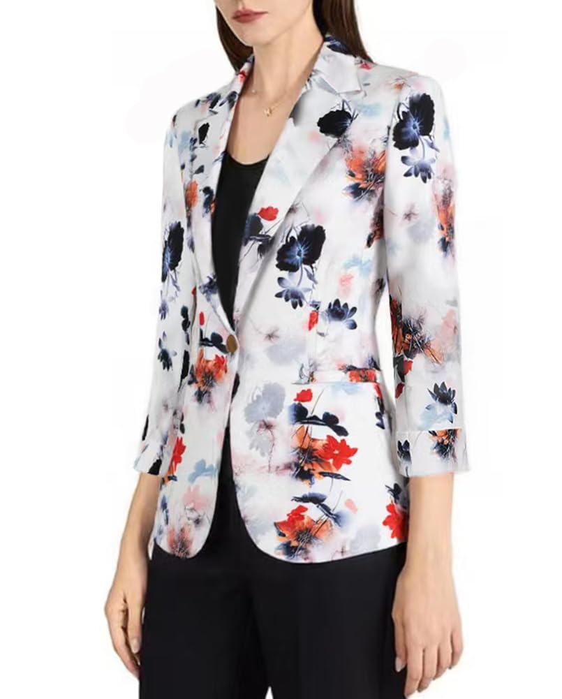 Benino Women's 3/4 Sleeve Lightweight Blazer Jacket for Office Work - Professional Business Suit for Women - Perfect for Business Meetings, Office Wear & Formal Occasions