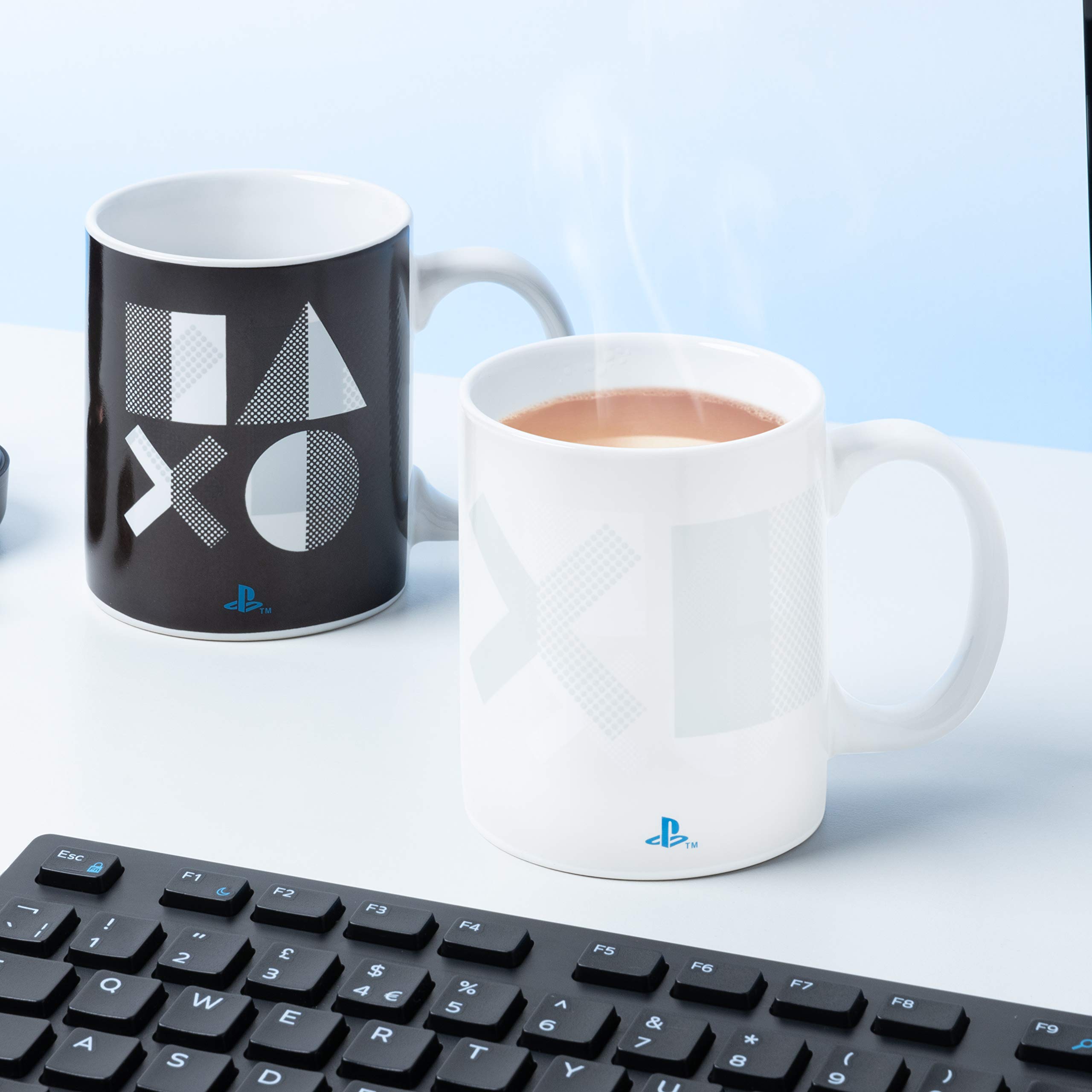 Official PlayStation 5 Heat Change Mug - Licensed Sony Merchandise | Video Game Gift for Gamers, Perfect for Coffee & Gaming Sessions