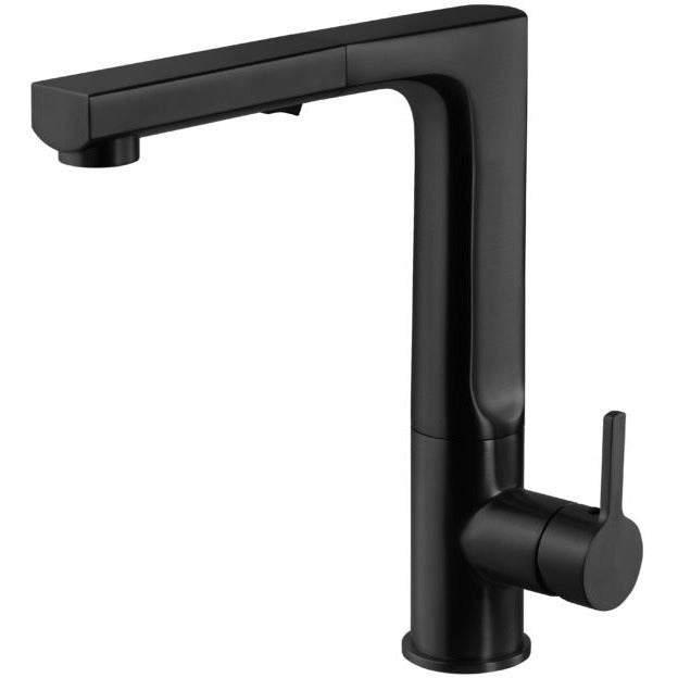 Hamat STPO 2000 MB Matte Black Dual Function Pull-Out Kitchen Faucet with High Arc Spout - Perfect for Modern Kitchens, Dishwashing & Food Prep