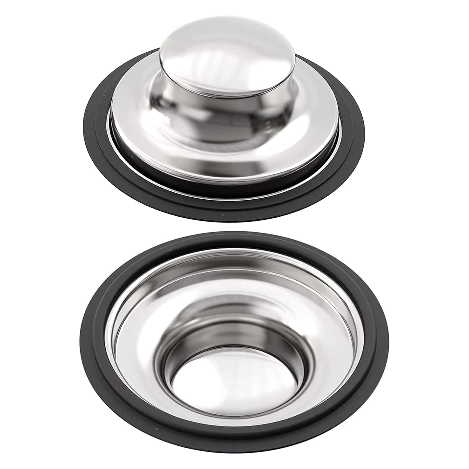 2 Pack Stainless Steel Kitchen Sink Stopper for Garbage Disposal - Fits Standard 3.5