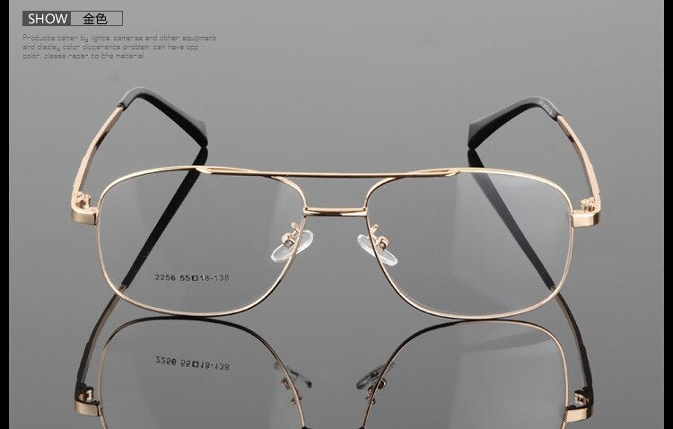 Bclear Men's Full Rim Big Square Double Bridge Alloy Eyeglasses S2256 - Stylish Reading Glasses for Work & Everyday Use