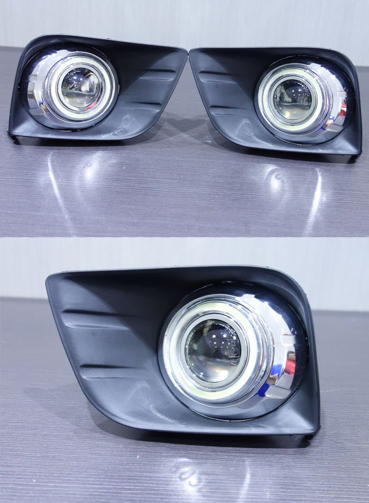 LED Angel Eyes DRL Fog Lights for 2010-2012 Toyota Land Cruiser Prado LC150 FJ150 J150 - Bright White Daytime Running Lights with Halo Ring - Perfect for Off-Roading, Night Driving & Car Customization