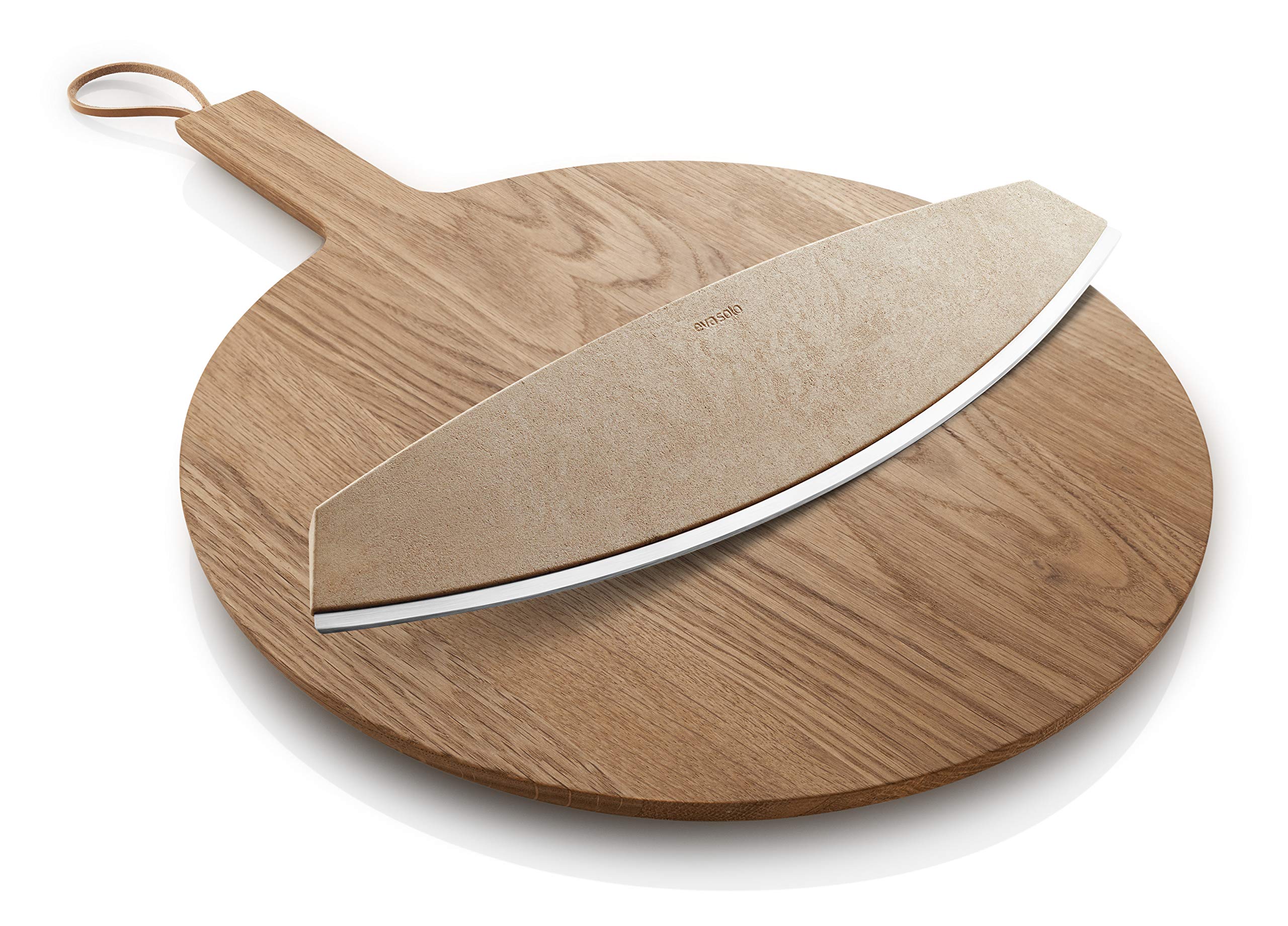 Premium Eva Solo Nordic Kitchen Pizza Knife & Herb Cutter - Stainless Steel Mezzaluna for Perfect Slicing - Ideal for Pizza, Herbs, Vegetables & Charcuterie Boards