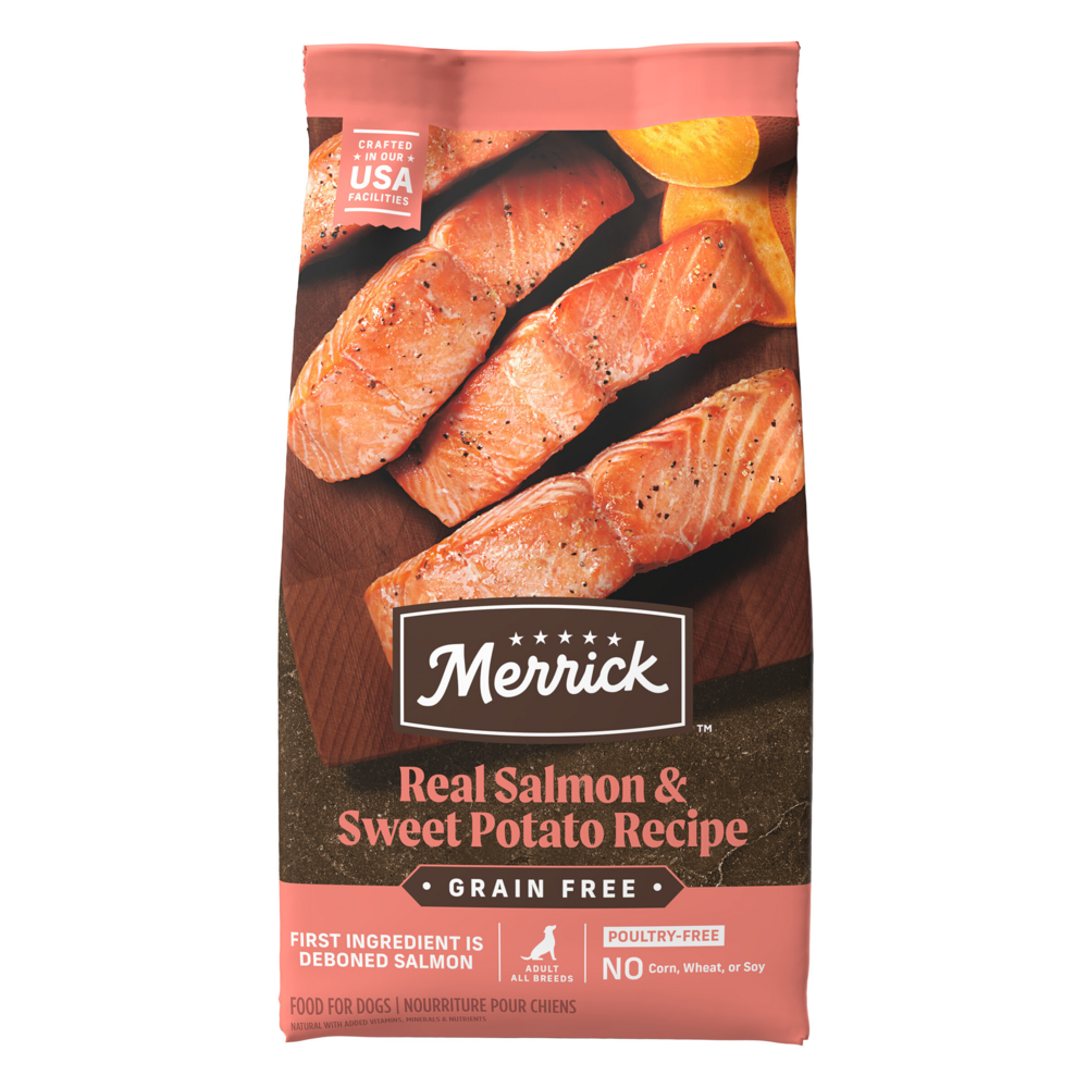 Premium Grain-Free Dry Adult Dog Food with Real Salmon & Sweet Potato - Natural & Wholesome Kibble for Healthy Skin & Coat - Perfect for Active Dogs & Sensitive Stomachs