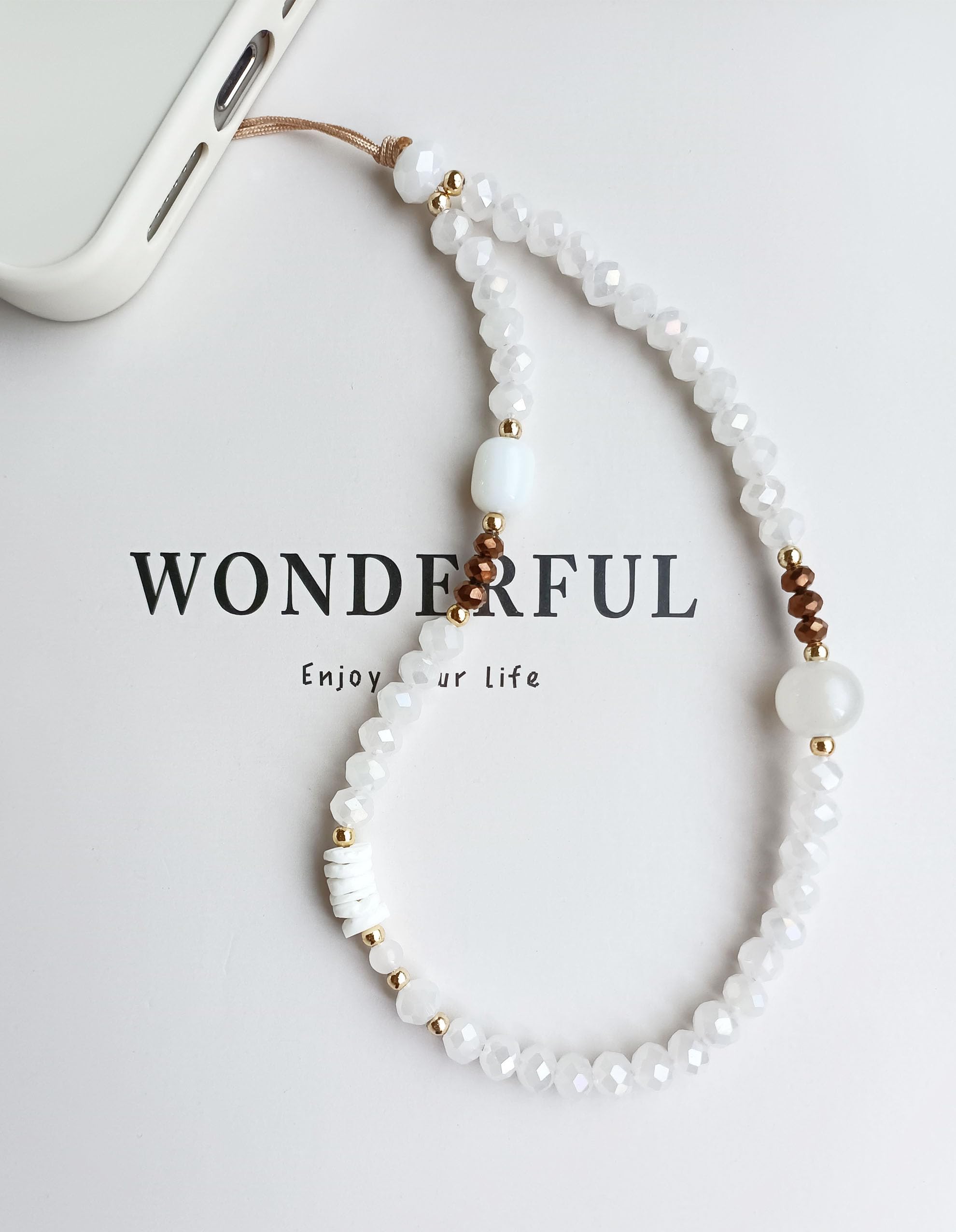 Beaded Phone Lanyard Wrist Strap - Stylish Phone Charm Chain Accessory for Women | Perfect for Phone Cases, Work ID Badges & Everyday Carry