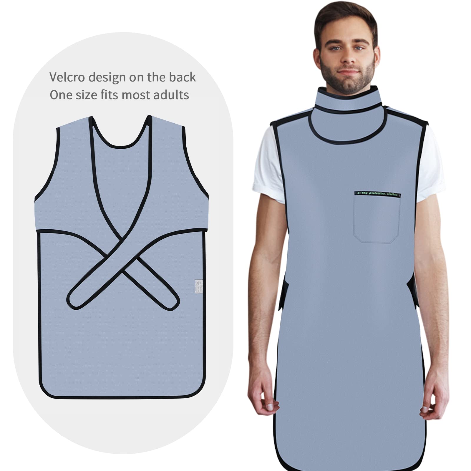 ANNWAH 0.5mmPb X-ray Protective Lead Apron with Thyroid Collar - Lightweight Radiation Shield for Dentists, Hospitals, Labs & Nursing Homes | Ideal for Medical Imaging, Radiology & Dental X-ray Procedures