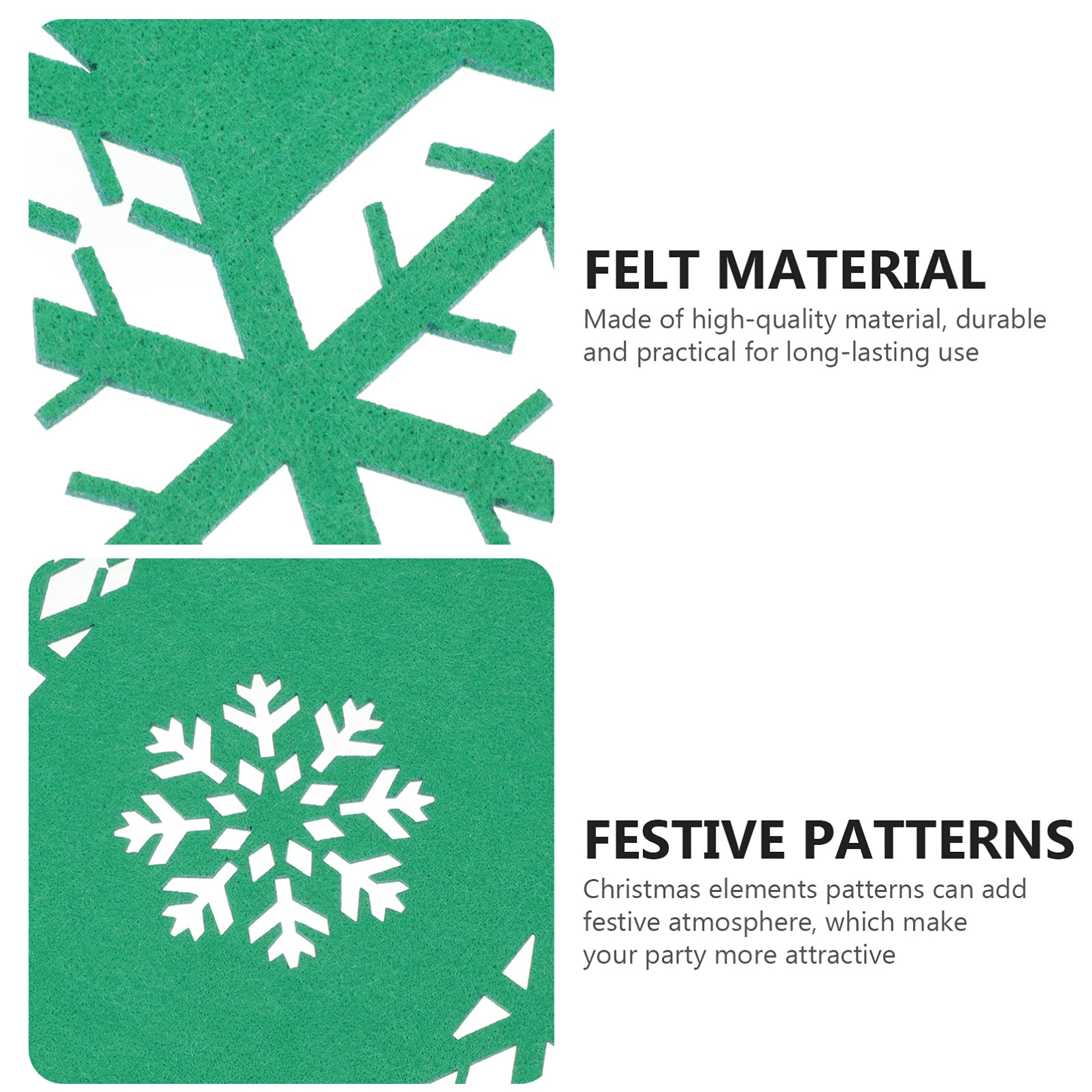 12pcs Christmas Placemats & Coasters Set - Funny Holiday Dining Table Mats, Cup Holders for Car, Coffee Coasters - Perfect for Party Decor, Tablecloth, Dining Table, Hot Pads, Trivets, Felt Tea Coasters - Great for Halloween & Christmas Celebrations