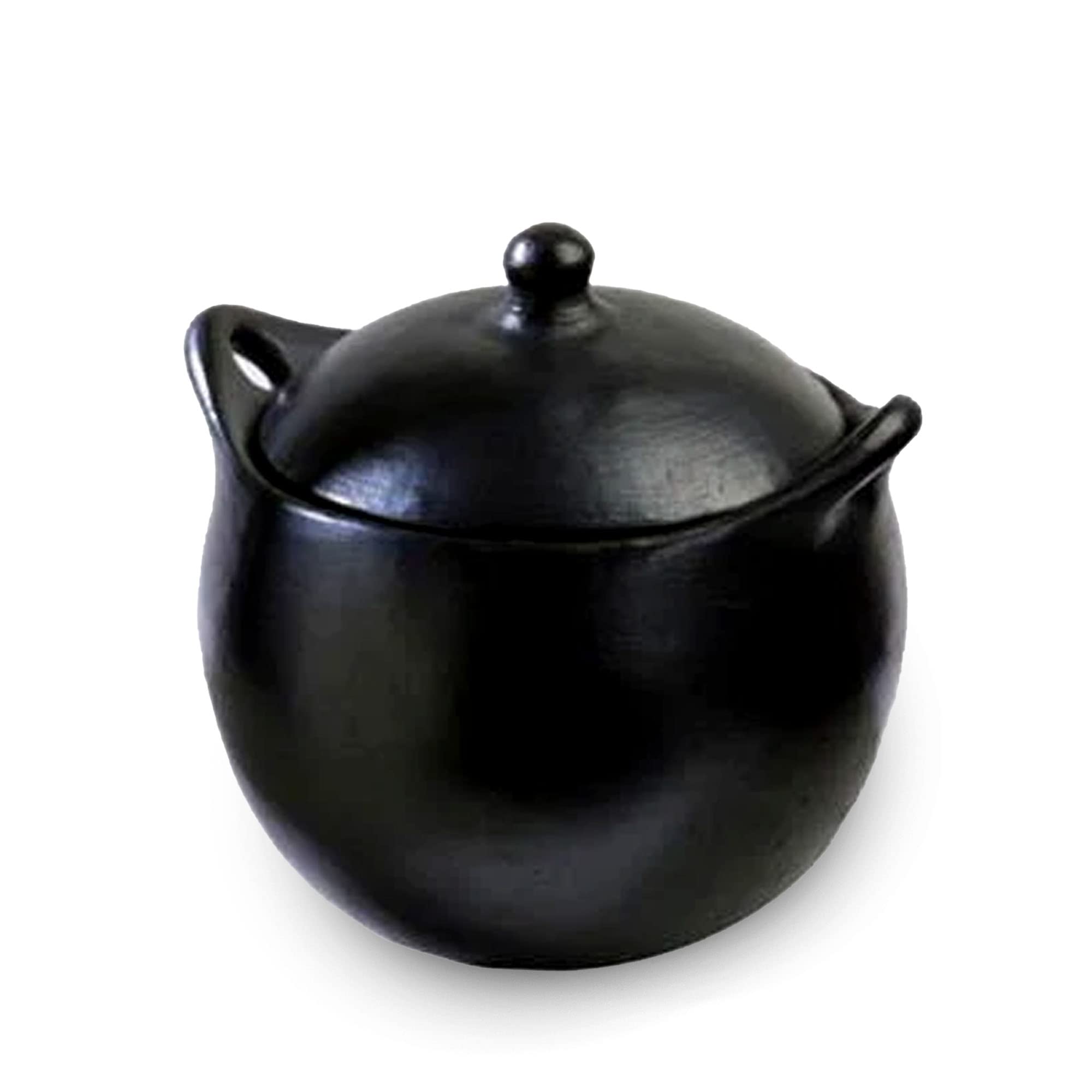 Authentic Chamba Soup & Bean Pot - Elegant Handmade Black Clay Stock Pot with Lid - Perfect for Soups, Stews, Beans & Broths - Durable & Versatile for Stovetop, Oven & Serving - Ideal for Mexican Cuisine, Family Dinners & Gifts
