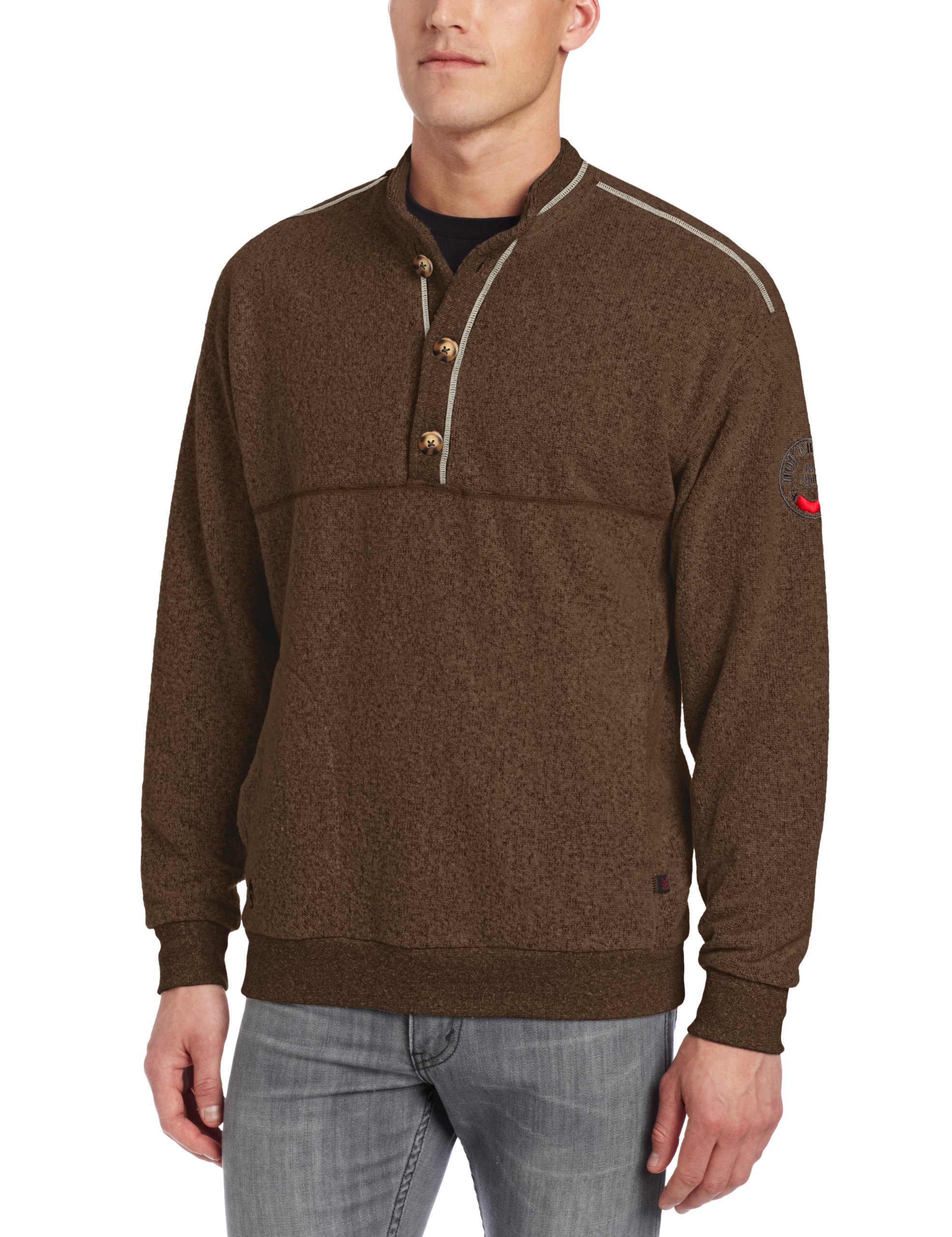 Hot Chillys Men's Thermal Pullover Jacket - Lightweight Fleece Lined Winter Hoodie for Outdoor Hiking, Camping & Cold Weather Activities
