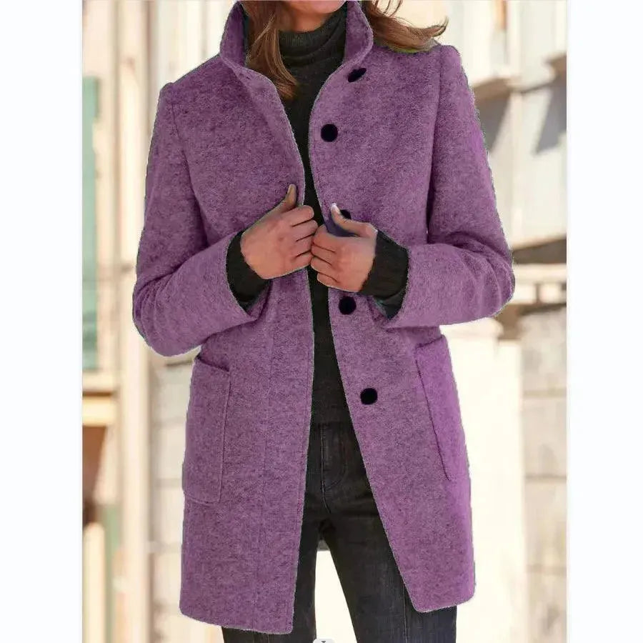 Stylish Single-Breasted Women's Trench Coat - Classic Waterproof Long Coat for Fall & Winter | Perfect for Office, Travel & Formal Occasions
