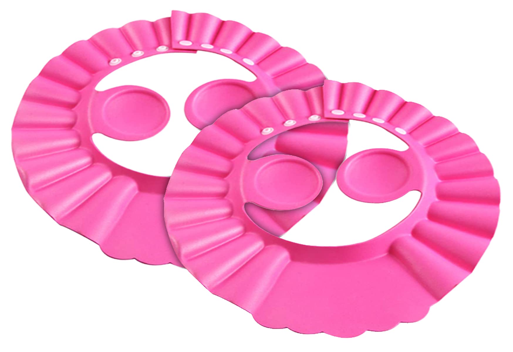 Kuber Industries Soft EVA Foam Adjustable Baby Shower Bath Cap - Water Protection for Infants & Toddlers - Pack of 2 (Pink) - Perfect for Bath Time, Hair Washing & Swimming Lessons