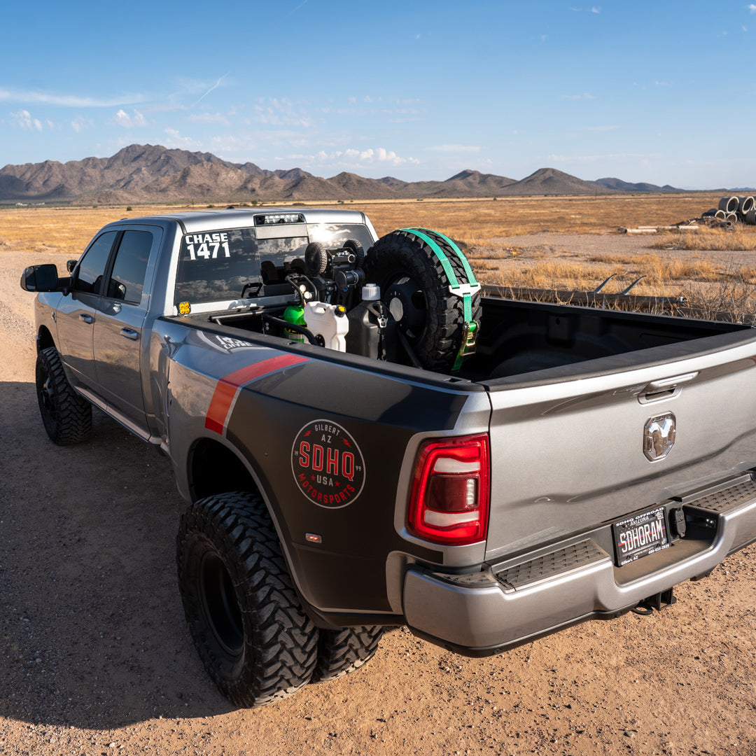 SDHQ Built-In Bed Chase Rack for 2019-2025 Ram 2500/3500 Heavy Duty Trucks | Off-Road Gear Storage & Adventure Accessories