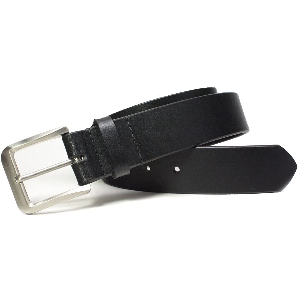 Mt. Pisgah Premium Titanium Belt for Men | USA-Made Genuine Leather Strap with Hypoallergenic Nickel-Free Titanium Buckle | Perfect for Business Casual, Outdoor Adventures & Everyday Wear