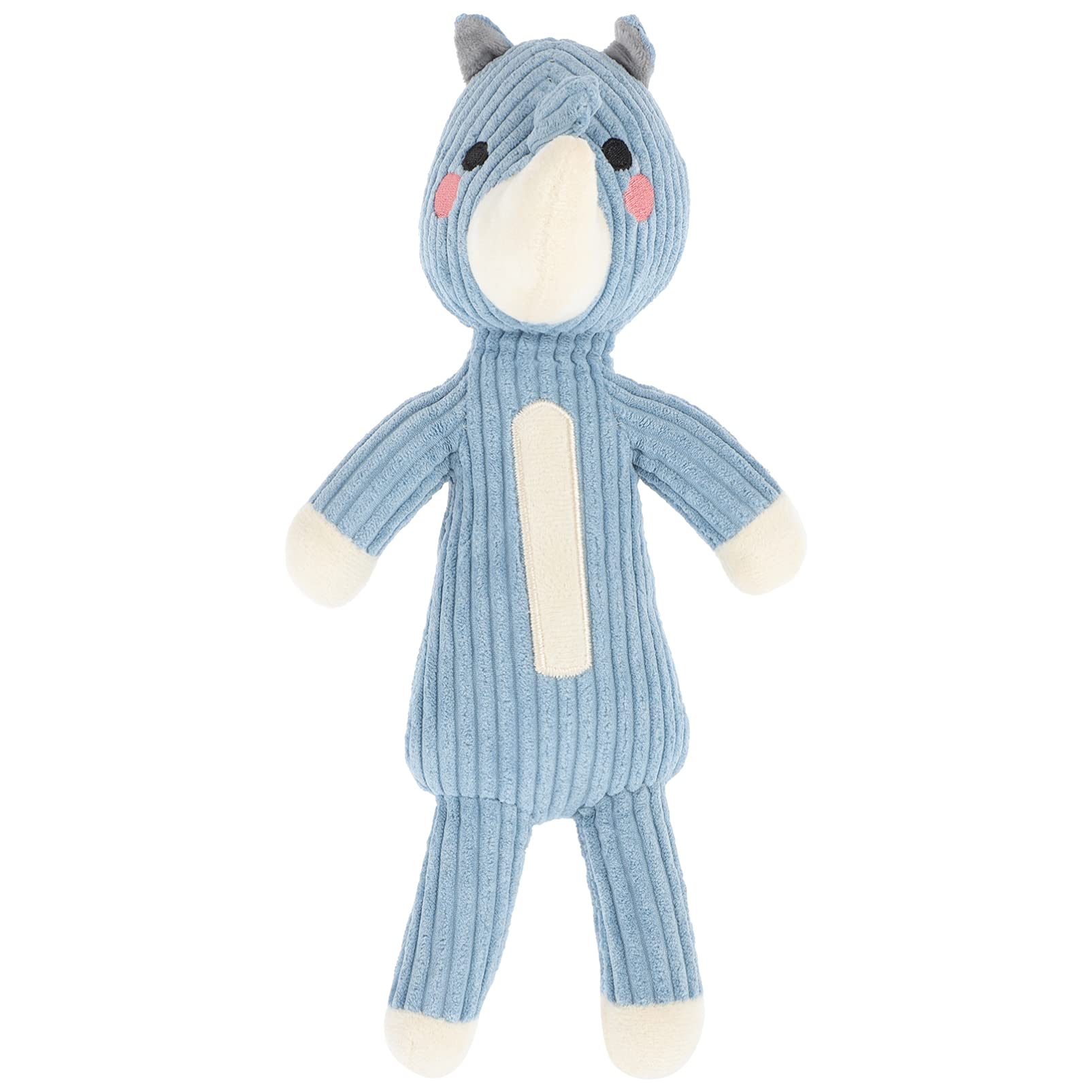 STOBOK Plush Squeaky Dog Toy - Soft Stuffed Rhinoceros Chew Toy with Interactive Sound for Puppies & Dogs | Fun Biting Entertainment & Teeth Cleaning | Perfect for Playtime, Training & Anxiety Relief