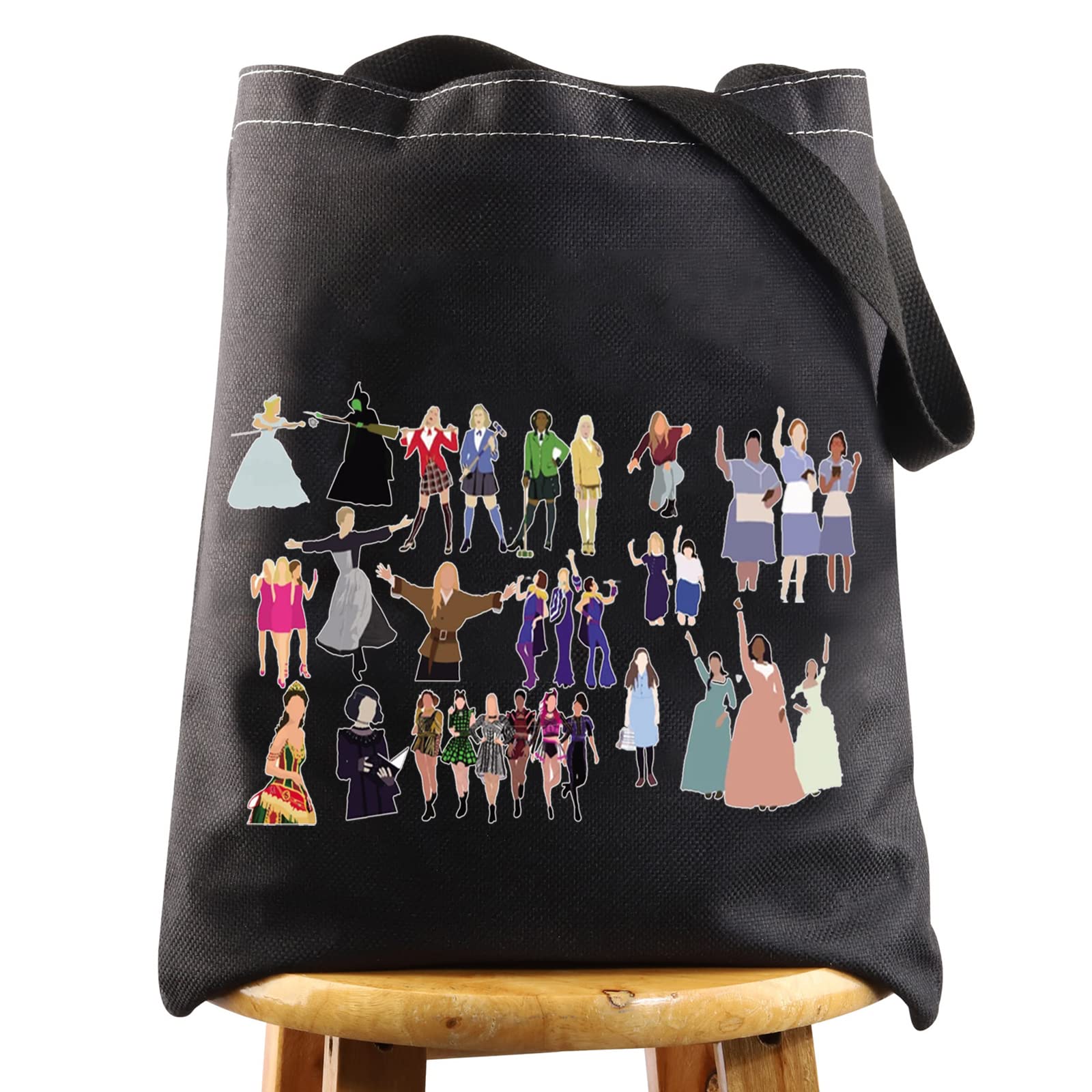 BWWKTOP Musical Character Canvas Tote Bag - Theater Lovers Gift, Broadway Show Merchandise for Women & Men - Perfect for Concerts, Shopping & Daily Use